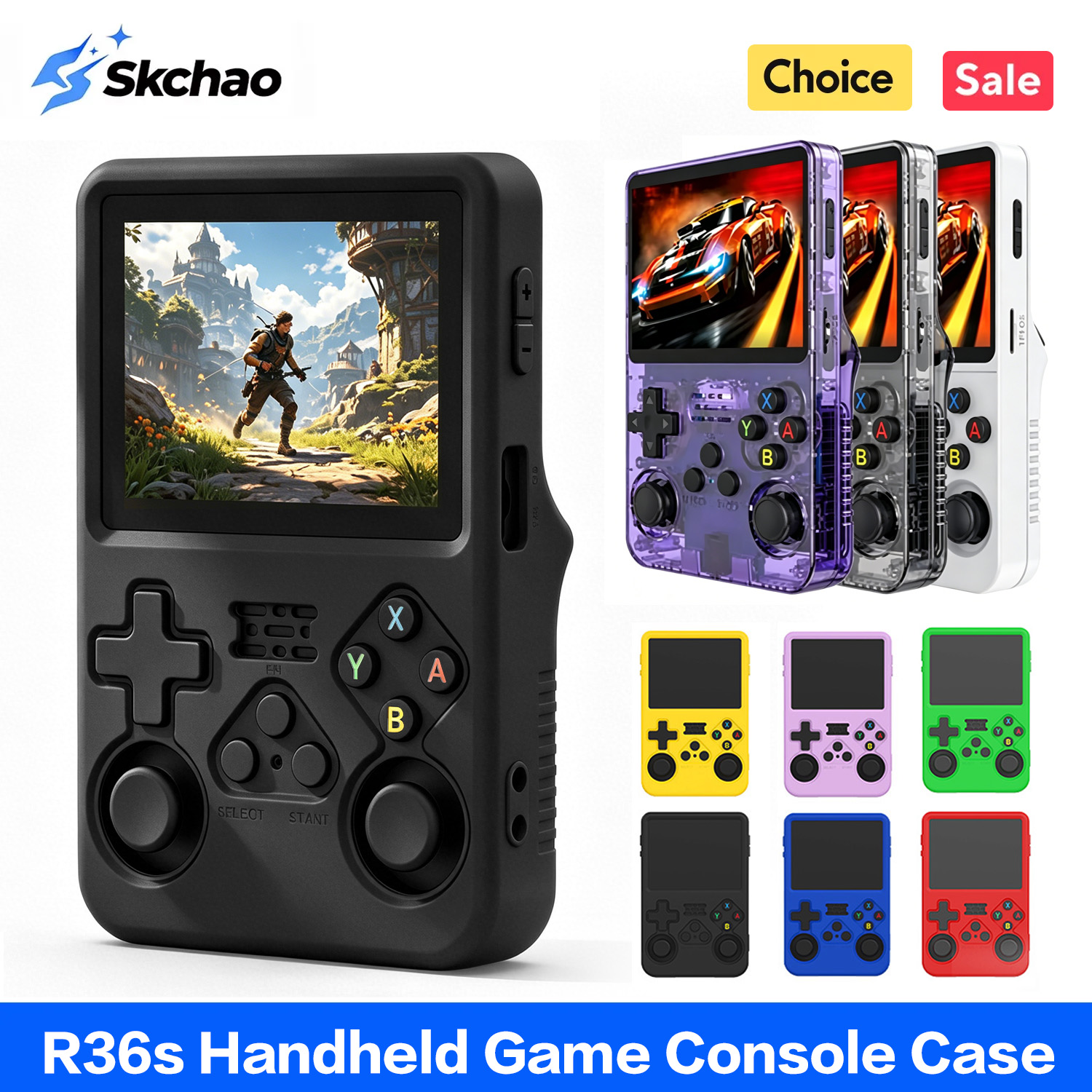 Retro Handheld Game Console R36S - Coque de protection R36s pour R36S,