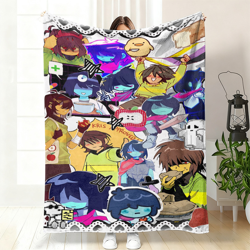 Video Games - Couverture polaire Deltarune tendance, ultra-douce, multifonction,