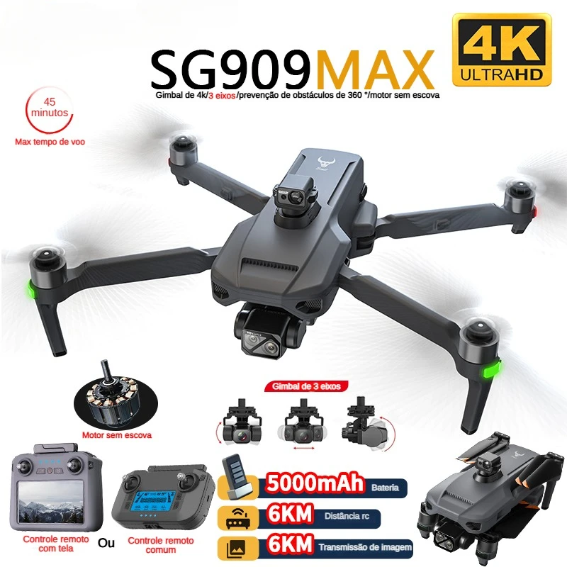 Fpv Brushless Rc Drone 4K - ZLL SG909 SG909MAX Drone professionnel avec