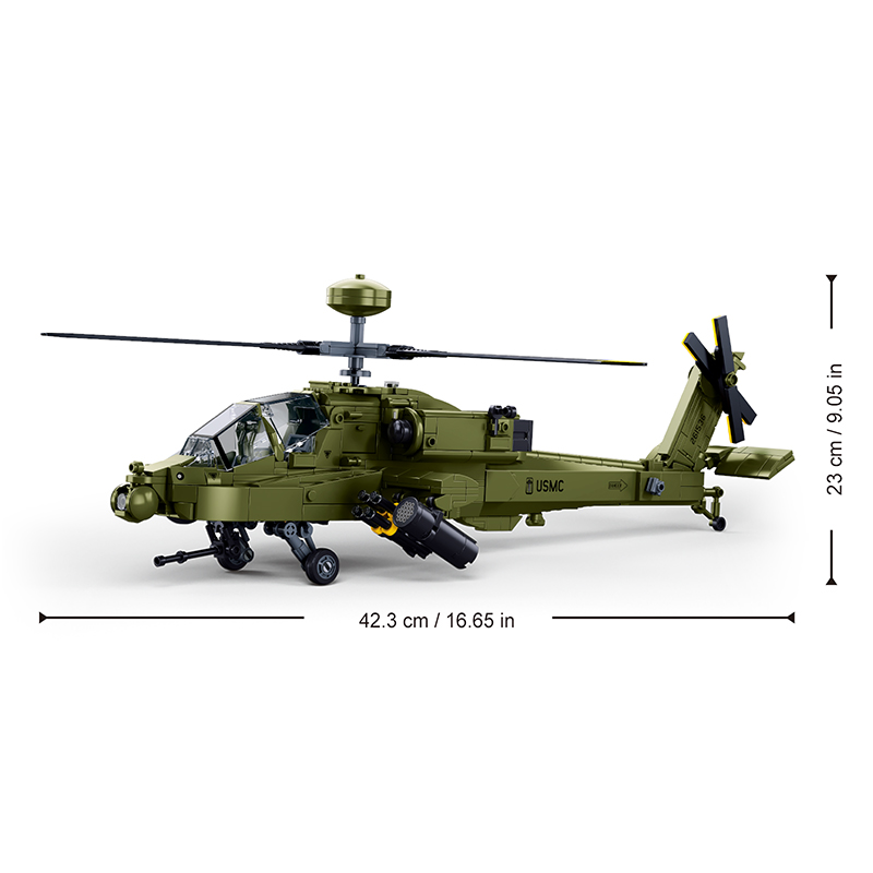 Sluban M38‑B1536 Boeing AH‑64D - Lego Compatible Military Tank avis et prix